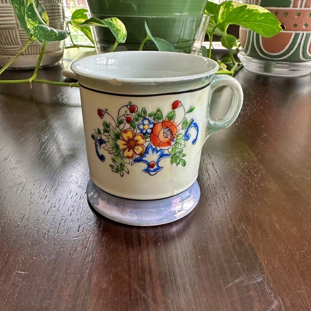Anitque Shaving Mug Early 1900's Floral Arrangement Design